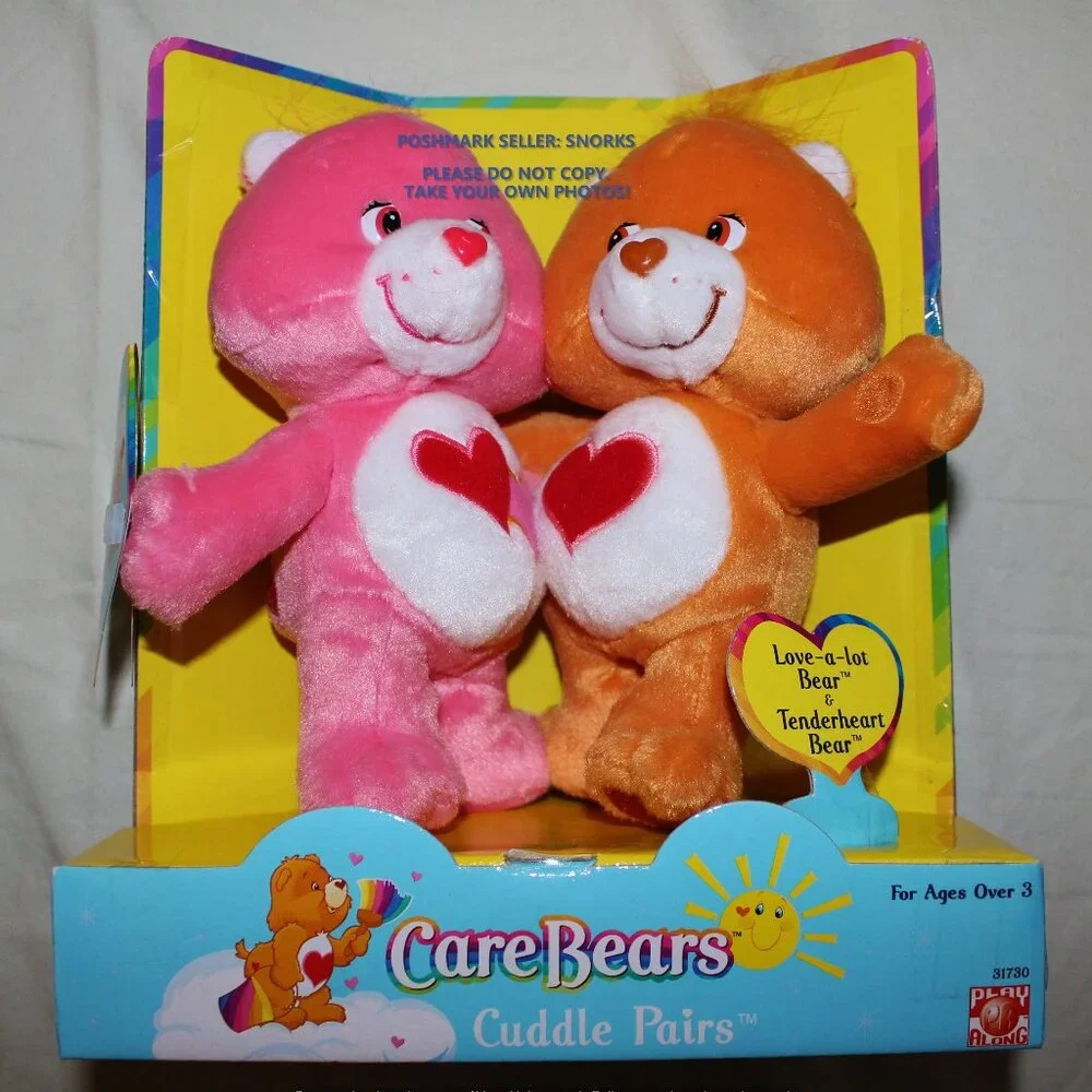 Care Bears Cuddle Pairs Love-a-Lot & Tenderheart 2002 NEW IN BOX vintage plush